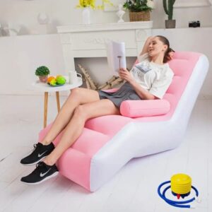 Pink single-person inflatable chair