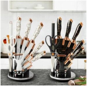 Nine-piece stainless steel knife set