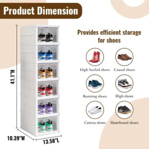 6-tier, stackable, and foldable shoe organizer