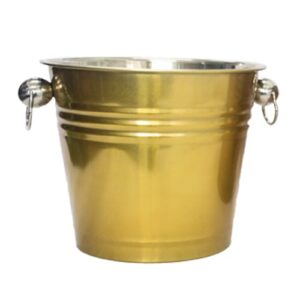 Gold-colored, stainless steel ice bucket