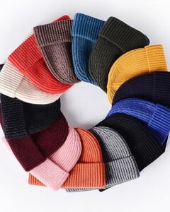 Plain ribbed knit beanies