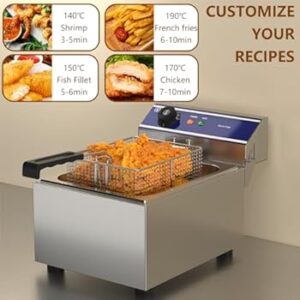 An electric deep fryer with a 6-liter capacity