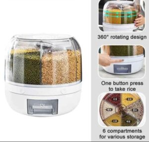 6-grid rotating food dispenser