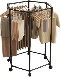 Hexagonal rotating clothes drying rack