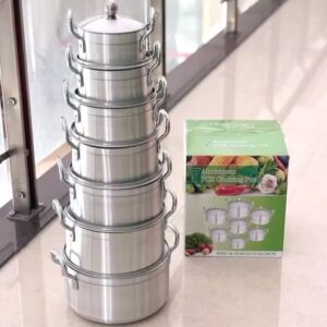 7-piece aluminum cooking pot set