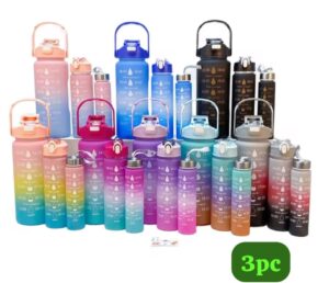 Sets of 3-in-1 motivational water bottles