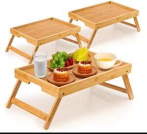 Bamboo bed trays with folding legs